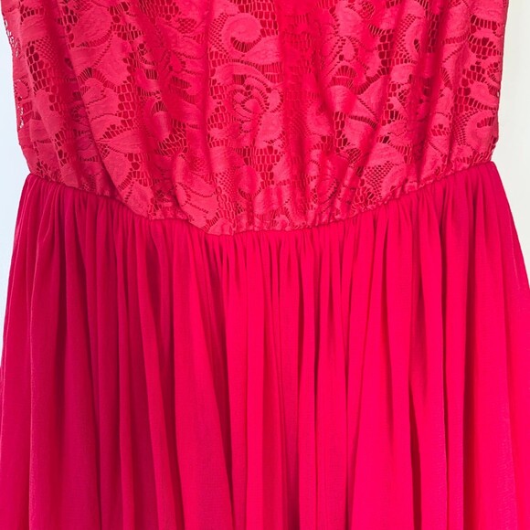 ASOS Barbie Pink Mesh Lace Off-the-Shoulder Fit & Flare Mini Dress | Size: 6/S - Picture 6 of 9